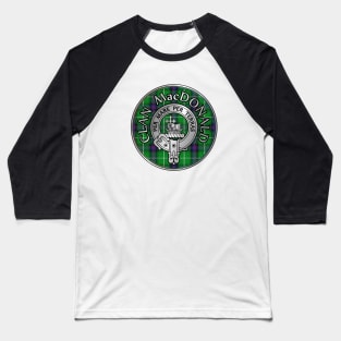 Clan MacDonald Crest & Tartan Baseball T-Shirt